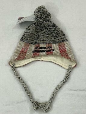 Carolina Hurricanes NHL Hockey Reebok Pom Tassle Aviator Knit Winter Beanie Hat